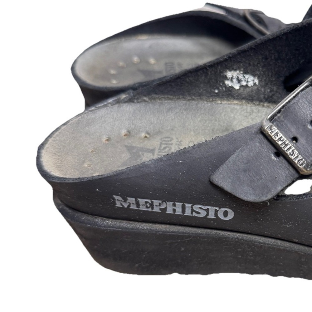 Mephisto Women's Black Adjustable Double-Buckle Sandals - Picture 2 of 8